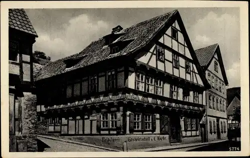 Ak Stolberg im Harz, Gasthaus Kupfer, Fachwerkhaus