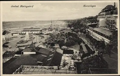 Ak Ostseebad Heringsdorf auf Usedom, Kuranlagen, Springbrunnen