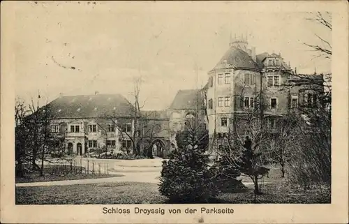 Ak Droyßig im Burgenlandkreis, Schloss von der Parkseite