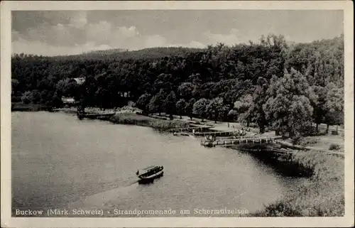 Ak Buckow Märkische Schweiz, Strandpromenade am Schermützelsee