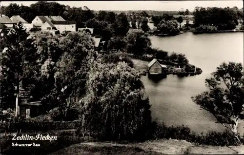 Ak Flecken Zechlin Rheinsberg in der Mark, Schwarzer See, Panorama