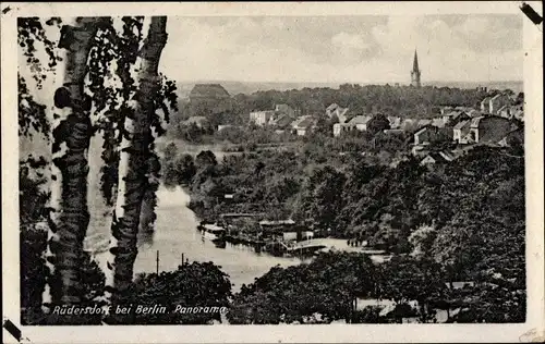 Ak Rüdersdorf b. Berlin, Panorama, Ort, Kirchturm