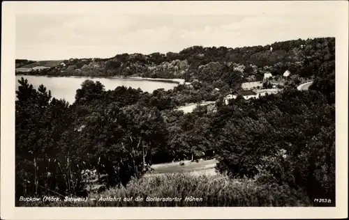 Ak Buckow in der Märkischen Schweiz, Auffahrt auf die Bollersdorfer Höhen, Panorama