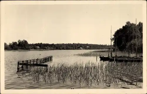 Ak Pätz Bestensee in Brandenburg, Hintersee mit Kahnstelle