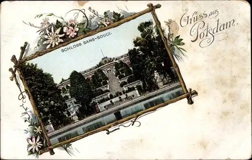 Passepartout Ak Potsdam, Schloss Sanssouci