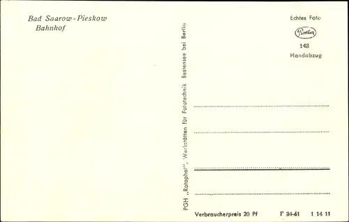 Ak Bad Saarow Pieskow Brandenburg, Bahnhof