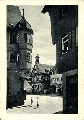 Ak Waiblingen in Württemberg, Blick zum Marktplatz mit Altem Rathaus