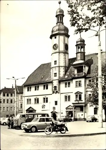 Ak Eisenberg in Thüringen, Rathaus am Markt, Autos, 700-Jahrfeier