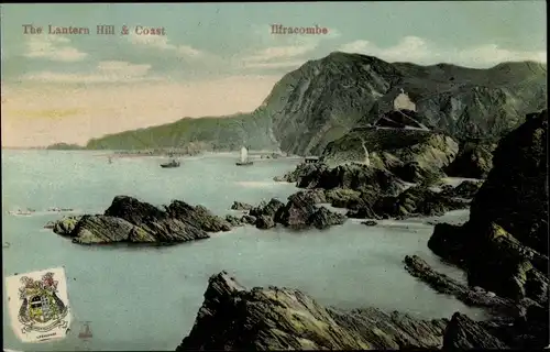 Ak Ilfracombe Devon England, The Lantern Hill and Coast
