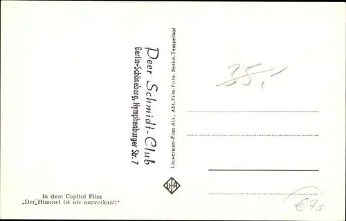 Ak Schauspieler Peer Schmidt, Portrait, Autogramm