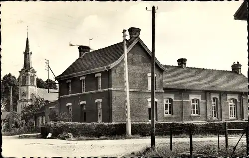 Ak Monchy Cayeux Pas de Calais, L'Ecole et l'Eglise