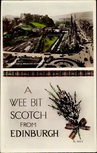 Ak Edinburgh Schottland, The Castle and Princes Street