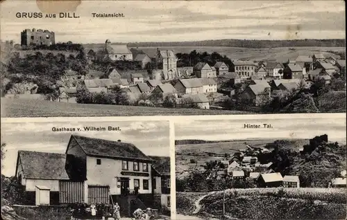 Ak Dill im Hunsrück, Gasthaus, Hinter Tal, Blick auf den Ort