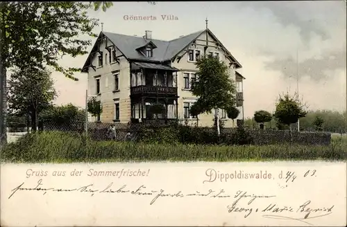 Ak Dippoldiswalde im Erzgebirge, Gönnerts Villa