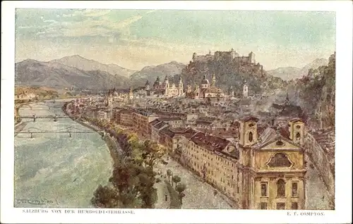 Künstler Ak Compton, E. T., Salzburg in Österreich, Blick von der Humboldt Terrasse