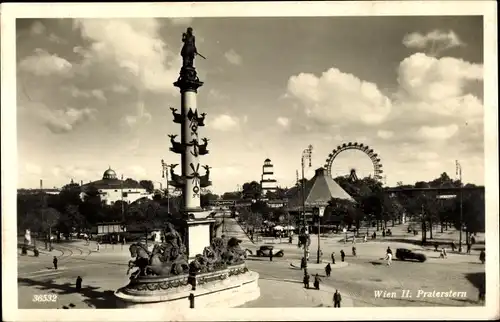 Ak Wien 2. Leopoldstadt, Straßenpartie am Praterstern, Riesenrad