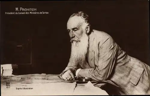 Ak Nikola Pašić, Pachitch, President du Conseil des Ministres de Serbie