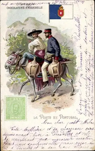 Briefmarken Litho Portugal, La Poste en Portugal, Briefträger, Maultier