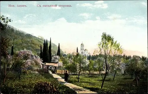 Ak Nowy Afon Abchasien Georgien, Blick von Westen
