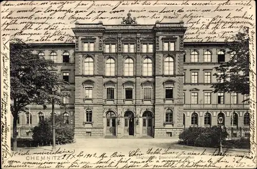 Ak Chemnitz Sachsen, Vorderansicht vom Gebäude der Technischen Staatslehranstalten