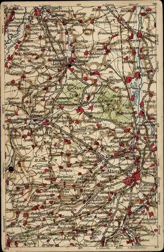 Landkarten Ak Altenburg, Meuselwitz, Lucka, Groitzsch