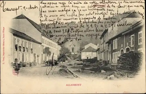 Ak Allarmont Vosges, Straßenpartie, Wohnhäuser