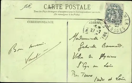 Ak Gérardmer Lothringen Vosges, Un Schlitteur, Holz-Transport, Schlitten