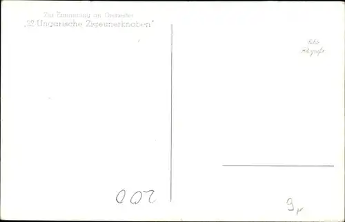 Ak Orchester 22 Ungarische Zigeunerknaben