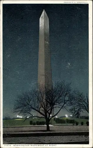 Ak Washington DC USA, Washington Monument at Night