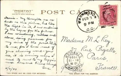 Ak Washington DC USA, Washington Monument at Night