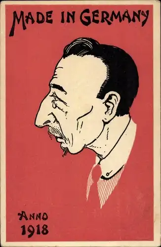 Ak Made in Germany Anno 1918, Karikatur