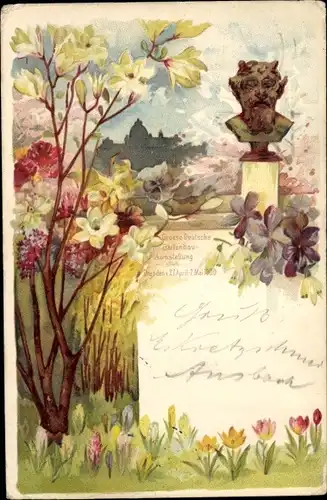 Litho Dresden, Große Deutsche Gartenbau Ausstellung 1900, Gartenbau Gesellschaft Feronia