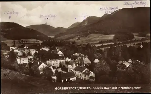 Ak Sokołowsko Görbersdorf Schlesien, Oberes Dorf mit Freudengrund