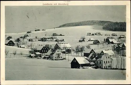 Ak Heidelberg Seiffen im Erzgebirge, Landheim mit Ahornberg, Winter