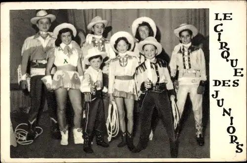 Ak Le Cirque des Juniors, Zirkus, Junge Artisten, Cowboys