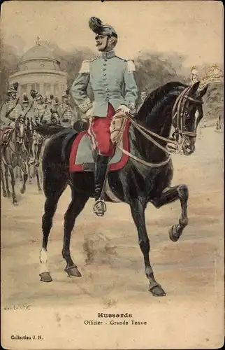 Künstler Ak Hussards, Officier, Grande Tenue