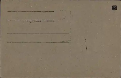 Handgemalt Ak Landschaft mit Fluss und Windmühle