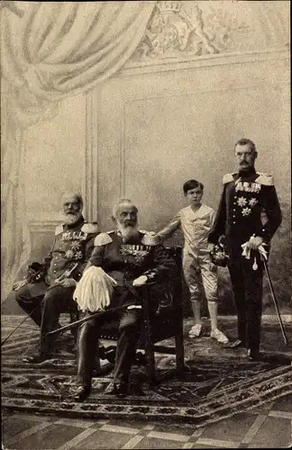 Ak Prinzregent Luitpold von Bayern, Ludwig III., Rupprecht, Erbprinz
