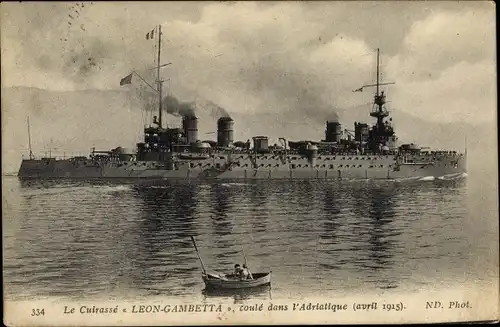 Ak Französisches Kriegsschiff Leon Gambetta, Le Cuirasse