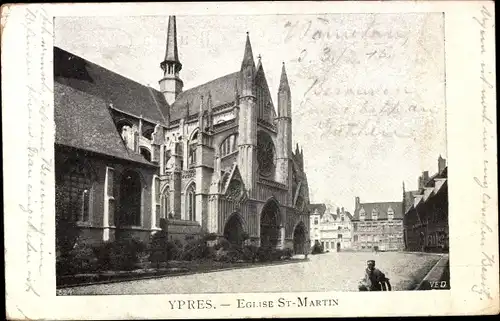 Ak Ypres Ypern Westflandern, Eglise St-Martin