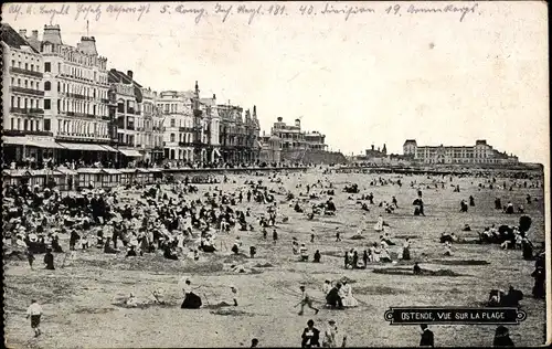 Ak Oostende Ostende Westflandern, Vue sur la Plage, Strandleben