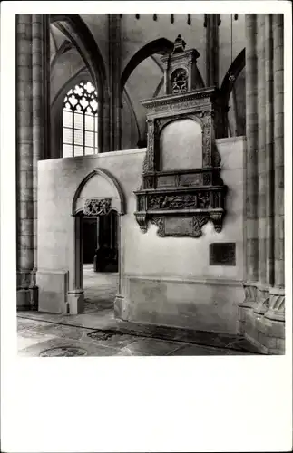 Ak Arnhem Gelderland Niederlande, Grote of Eusebiuskerk, Wandmonument voor J. van Sasbout