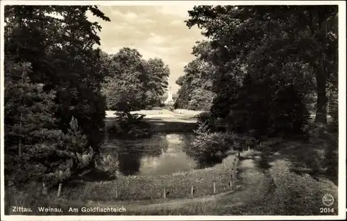 Ak Zittau in Sachsen, Weinau, Am Goldfischteich