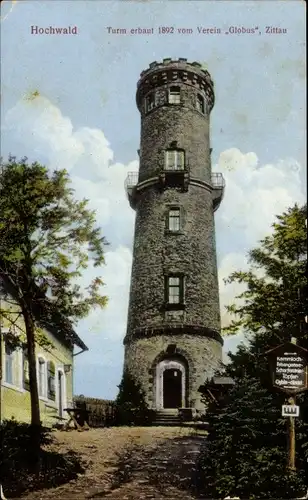 Ak Oybin in der Oberlausitz, Hochwald, Hvozd, Hochwaldturm erbaut 1892 vom Verein Globus Zittau