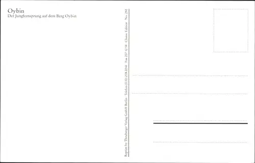 Ak Oybin in Sachsen, Jungfernsprung auf dem Berg Oybin, Gedicht