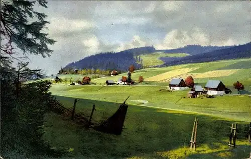 Ak Rehefeld Zaunhaus Altenberg im Erzgebirge, Ortsansicht vom Kreuzweg, Nenke und Ostermaier III 121