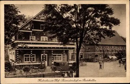 Ak Herold Thum im Erzgebirge Sachsen, Huberbauer Hof, Fremdenhof mit Ratskeller