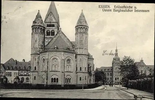 Ak Essen im Ruhrgebiet, Erlöserkirche und Verein Bergbaulicher Interessen