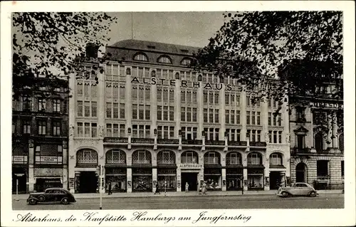 Ak Hamburg Altstadt, Alsterhaus, die Kaufstätte Hamburgs am Jungfernstieg, Poststraße