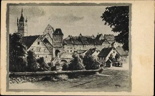 Künstler Ak Bad Wimpfen am Neckar, Altstadt, Burgviertel